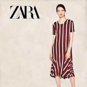 Zara Blogger Favorite  Striped Midi Dress